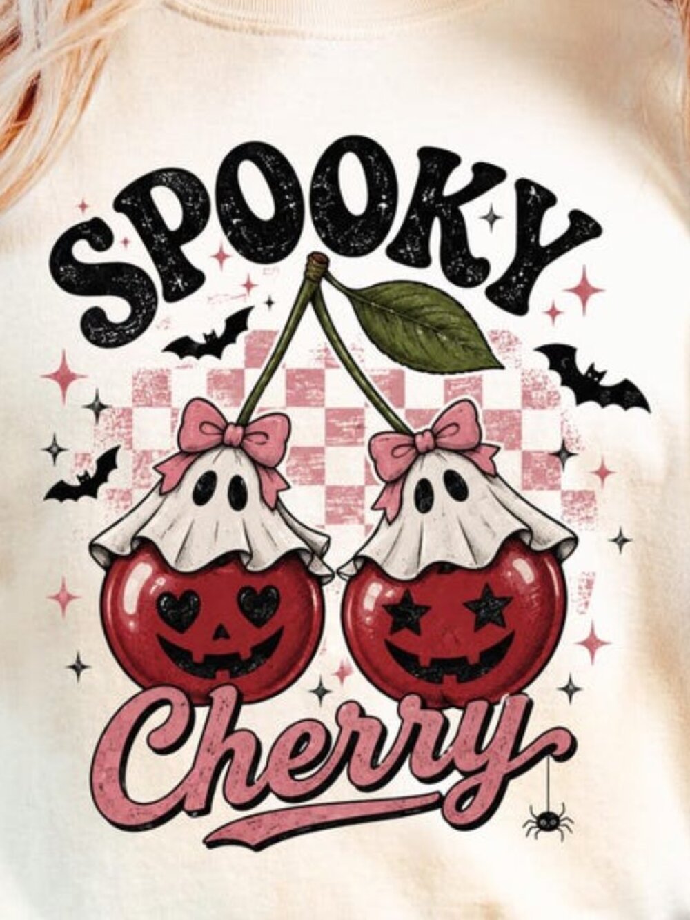 Spooky Cherry Halloween Shirt, Cute Ghost Cherry Tee - Picture 2 of 4
